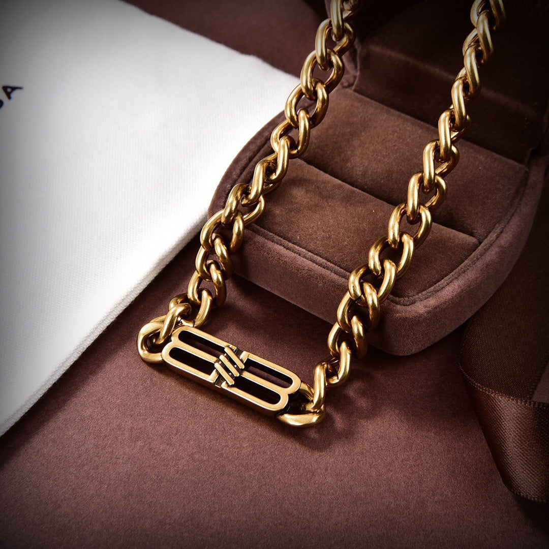 Balenciaga Icon Chain 18K Gold Necklace