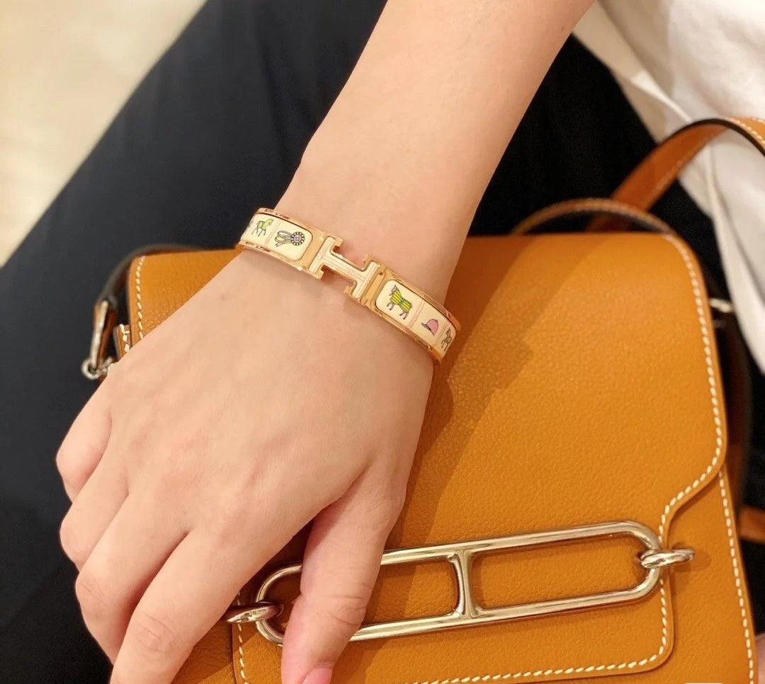 Hermes Clic Couvertures 18K Gold Bracelet