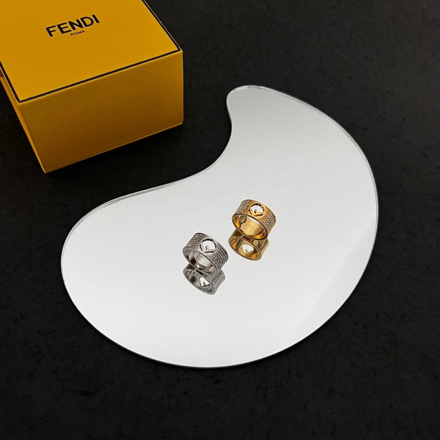 Fendi Is Wide 18K Gold Ring
