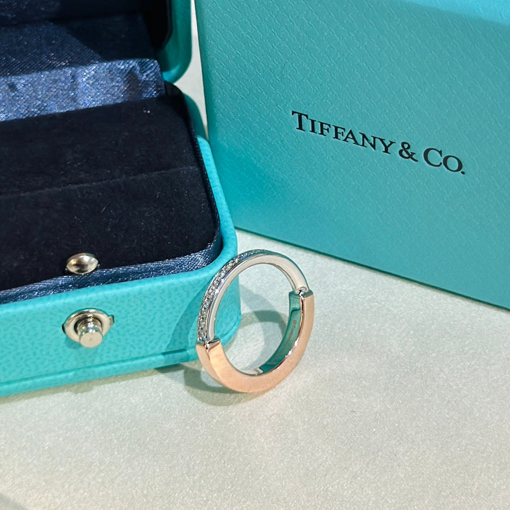 Tiffany Lock Diamond 18K Rose Gold Ring
