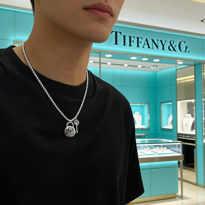 Tiffany Return to 1837 Lock 18K Gold Necklace