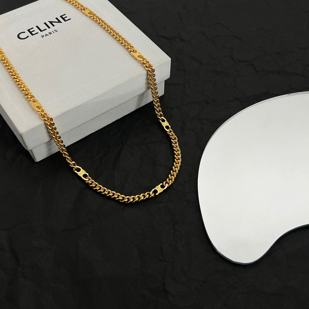 Celine Gourmette Chain 18K Gold Necklace