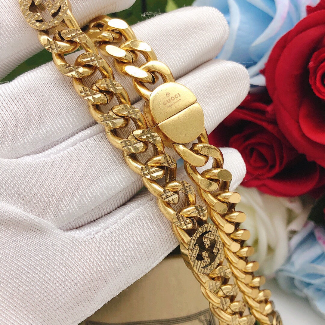 Gucci Double Chain 18K Gold Necklace