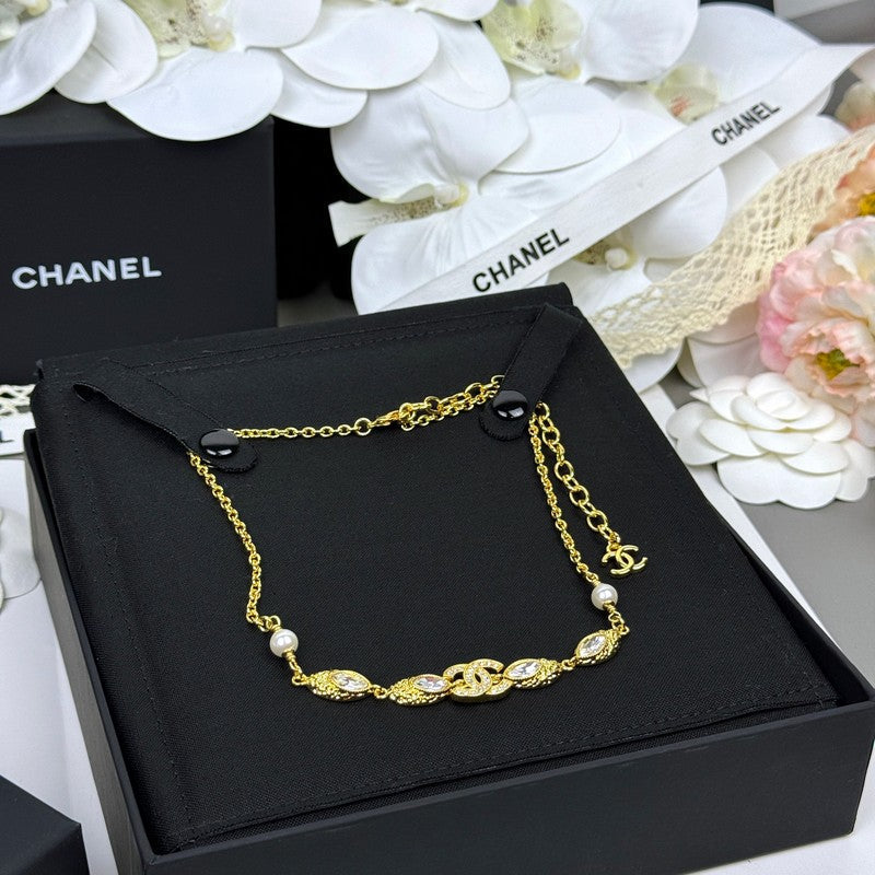 Chanel 26C Crystal Gold 18K Gold Necklace