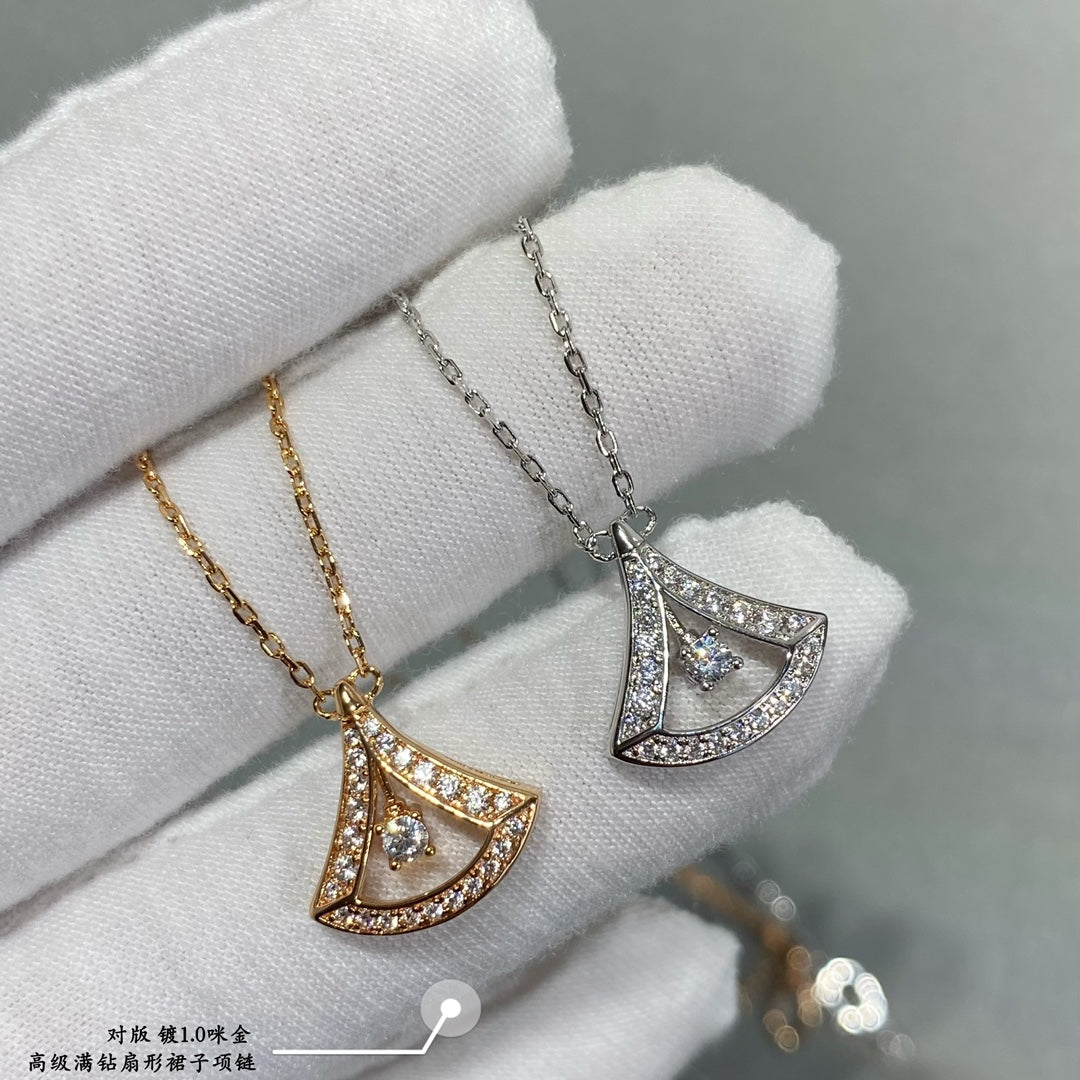 Bvlgari Dream Pave Diamond Openwork 18K Gold Necklace